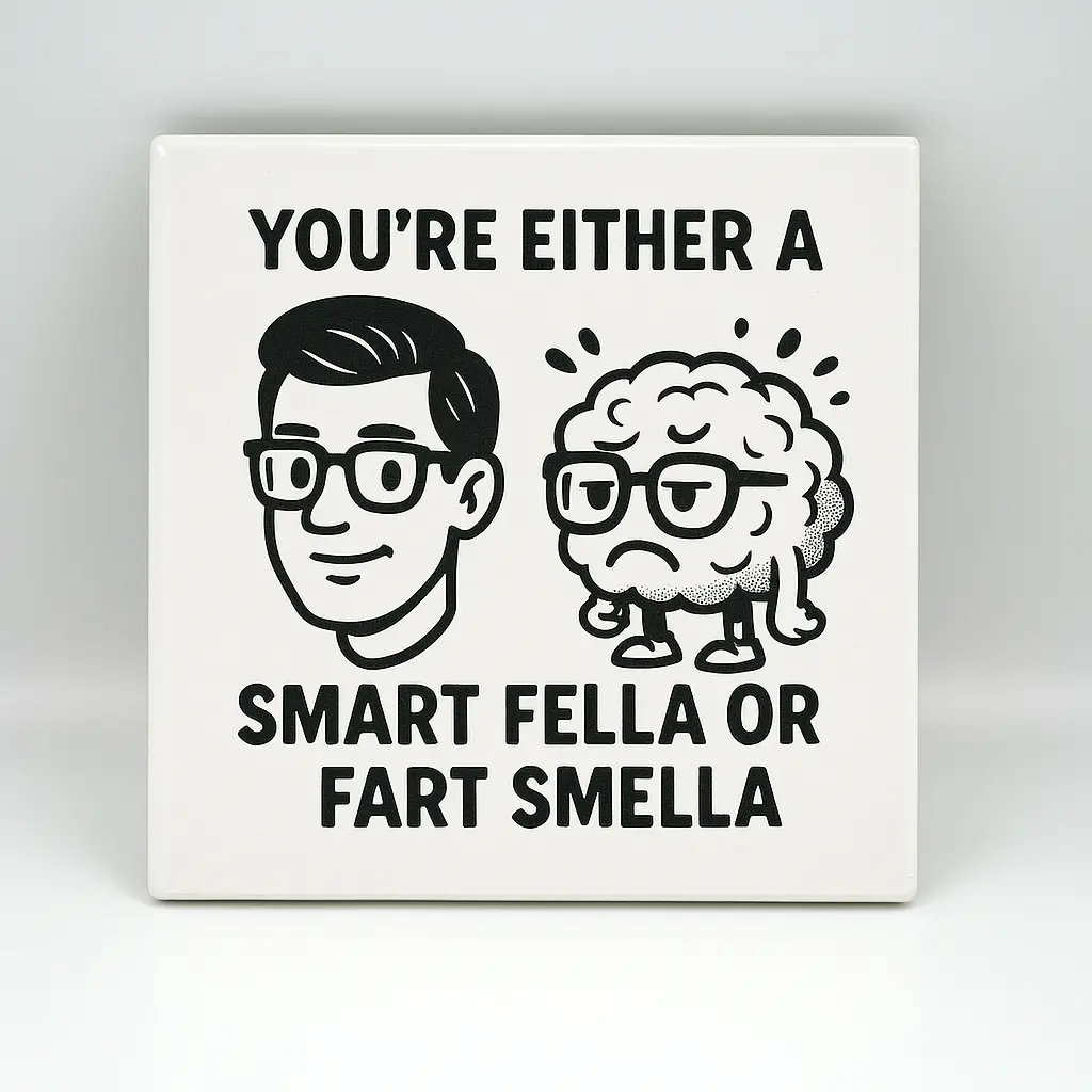 You’re either a smart fella or a fart smella Coaster