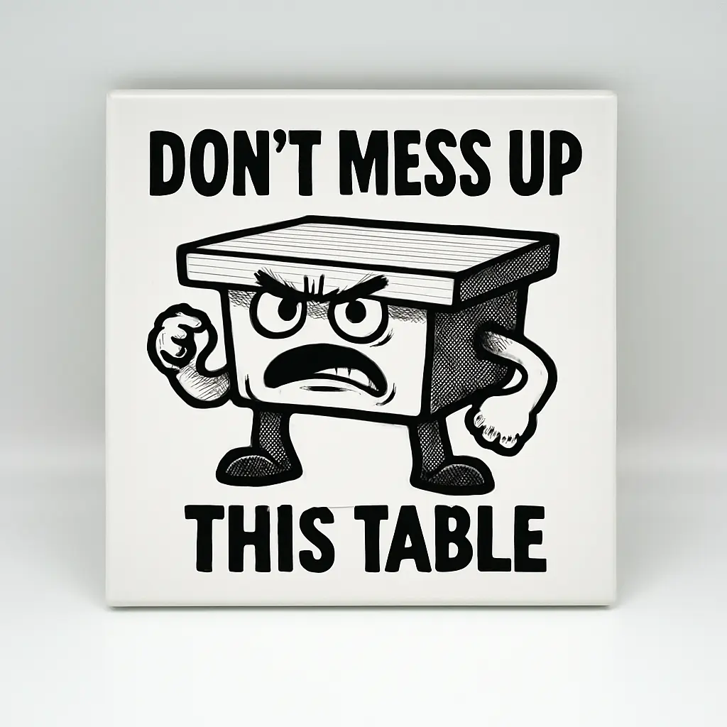 Don’t Mess Up this Table Coaster