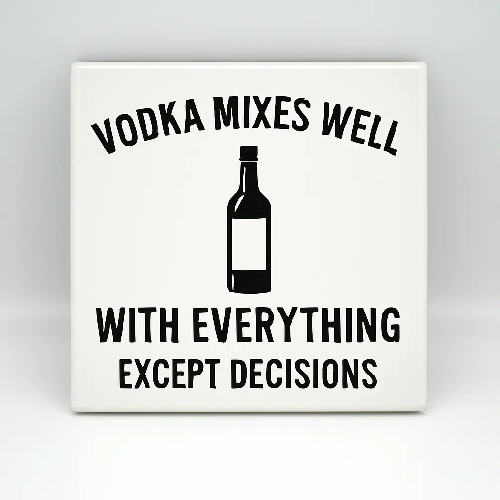 Vodka Mixes Well with Everything Coaster