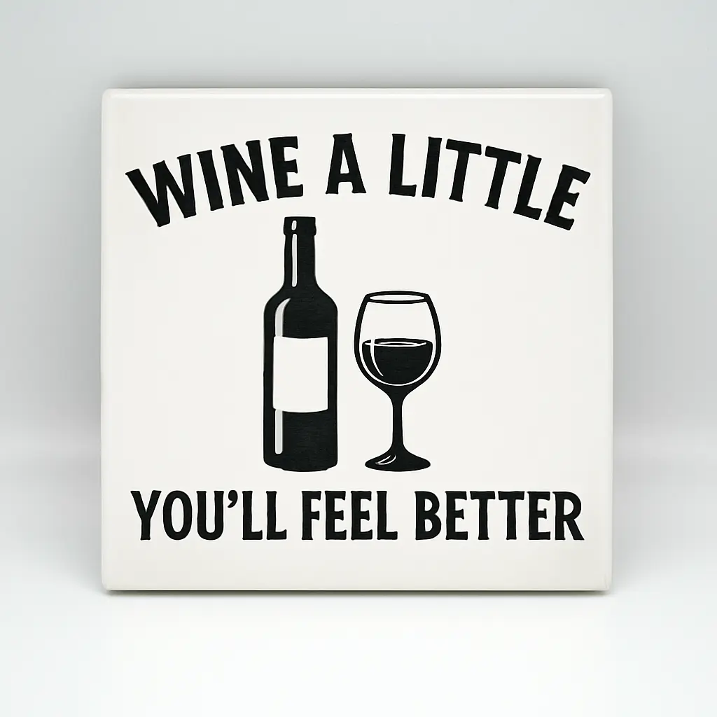 Wine a little you’ll feel better Coaster