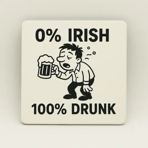 0% Irish 100% Drunk Coaster