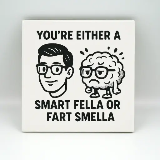 You’re either a smart fella or a fart smella Coaster