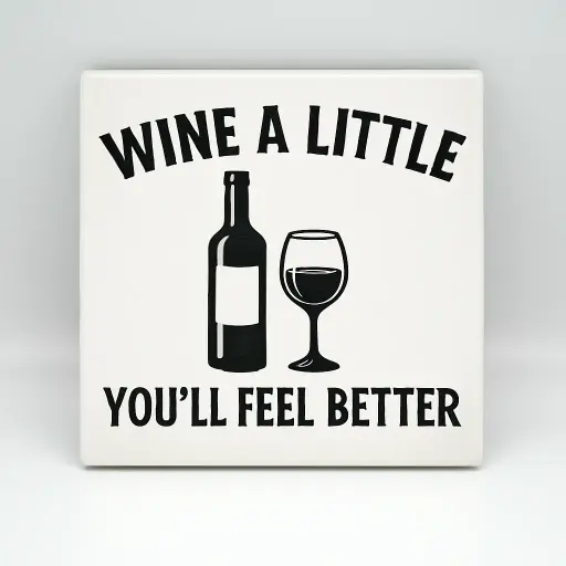 Wine a little you’ll feel better Coaster