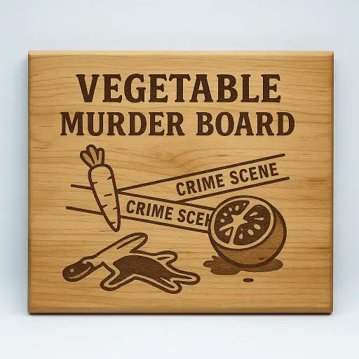 Vegetable Murder Board Cutting Board